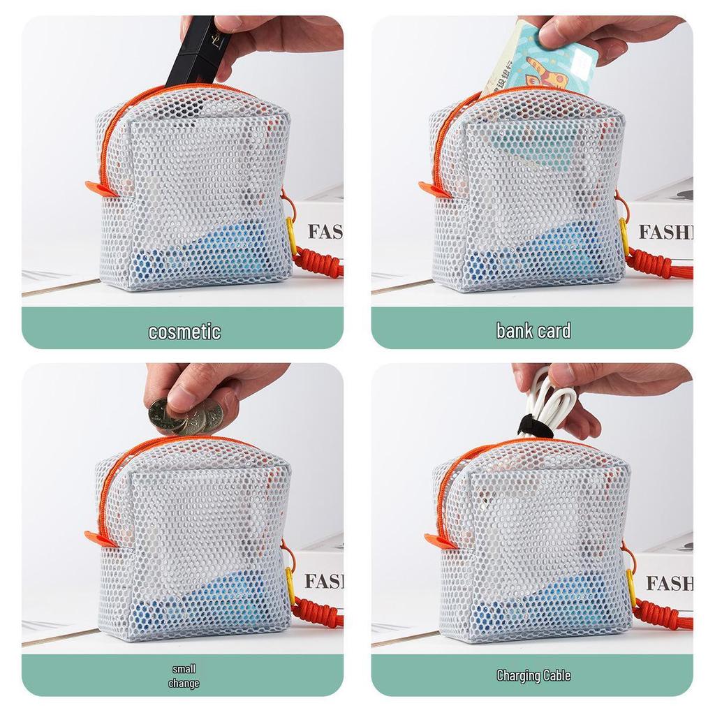 Přenosná síťovaná taška na tofu - Malý čtvercový úložný prostor na různé drobnosti, kosmetiku a mince