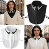 Stylish Detachable Neck Collar Accessory Rhinestones Embellished Polyester False Collar For Women Shirts Blouses Outfit