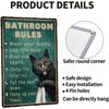 Metal Wall Poster Vintage Cat Toilet Rules Sign for Home Bar Decoration 8x12 Inch