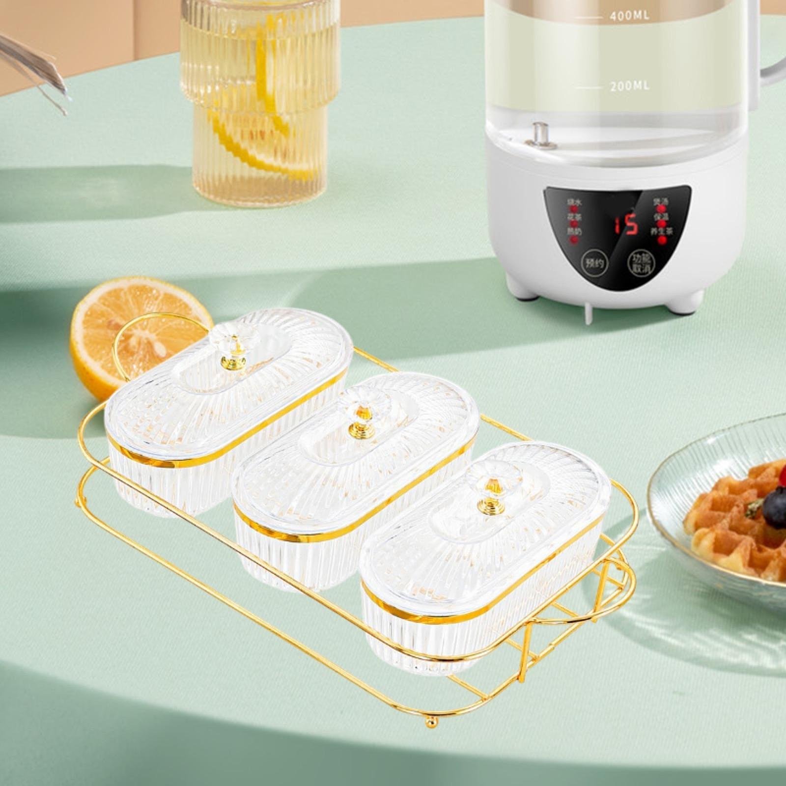 

Dry Fruit Tray with Lid with Tray Wedding Nuts Plate Divided Nut Bowl Snack Containers for Holiday Living Room Party Home Fruit