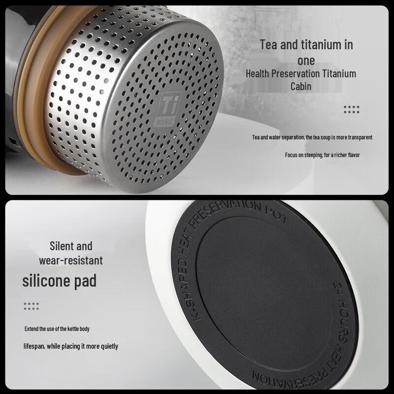 MEIISEO 1.4L Pure Titanium Tea Pot with Smart Temperature Display