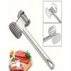 1 Stück Doppelseitiger Zartmacher Hammer Steak Hammer Aluminiumlegierung Steak Kochwerkzeug Silber