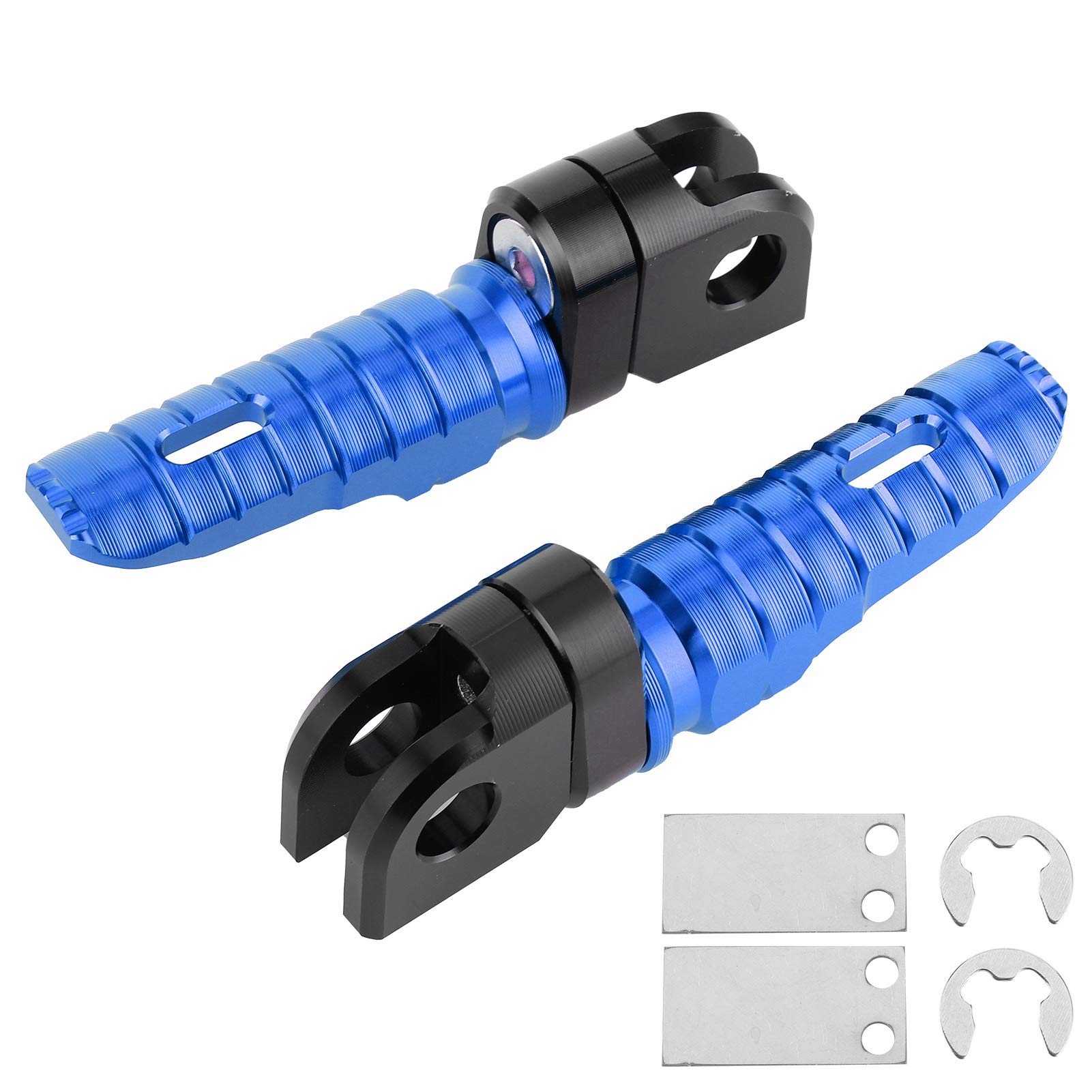 Yctze Pair of Front Foot Pegs Aluminum Alloy Pedals Fits Kawasaki Ninja Z125PRO Z250 / SL Z400Z900 (Blue) default