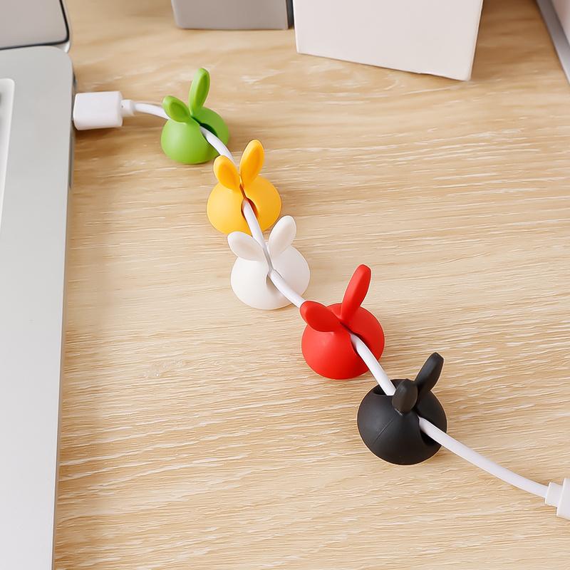 Kabel-Fixierer mit niedlichem Hasenohr, fürs Auto, Armaturenbrett, Büro, Telefon, Ladegerät, Kabelmanager, Schreibtisch-Organizer, Kopfhörer-Kabelaufwickler