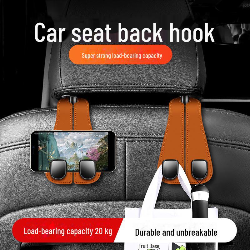Wildleder Multifunktionaler Autositz Rücken Haken & Handyhalter