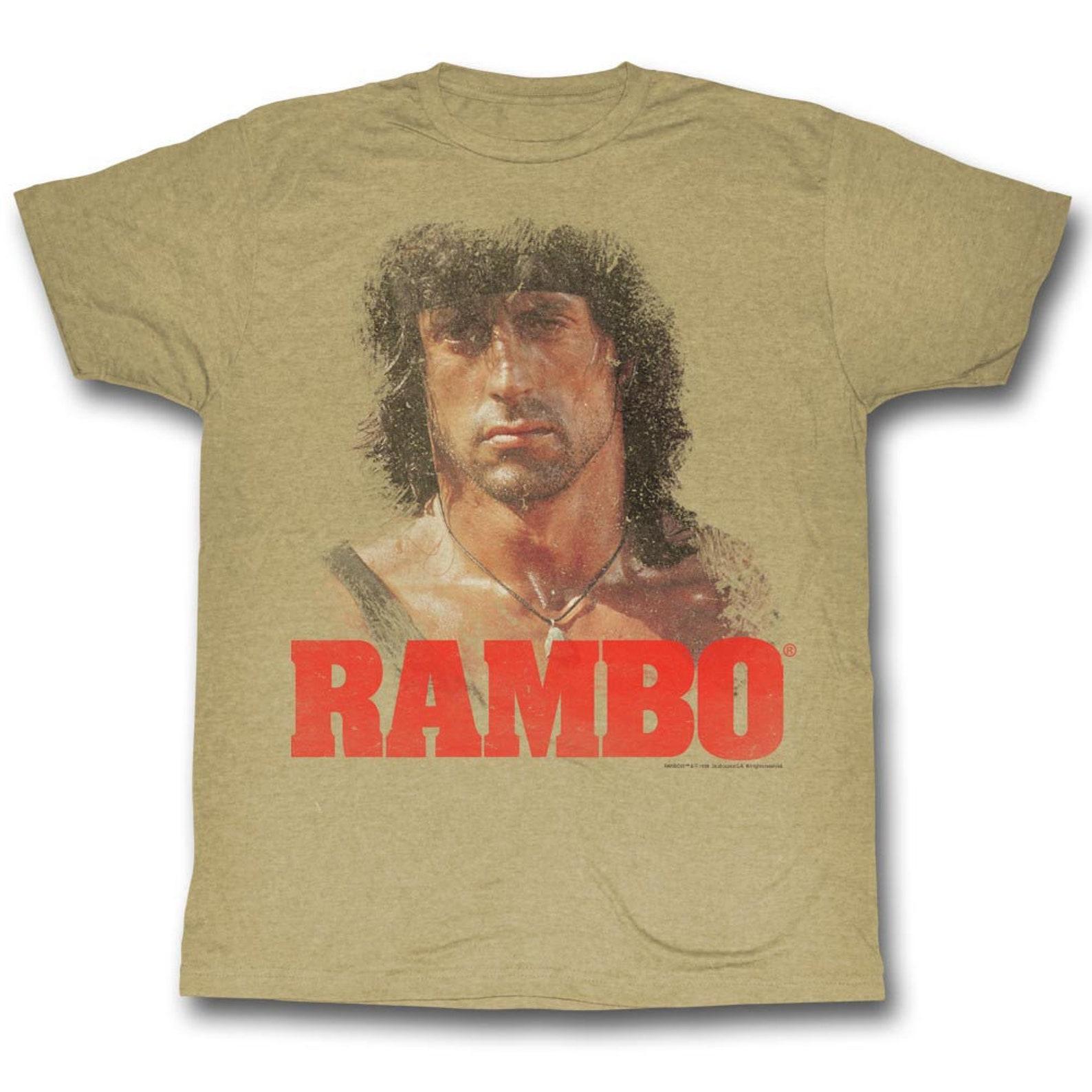Rambo Grunge Rambo Khaki Heather Adult T-Shirt S