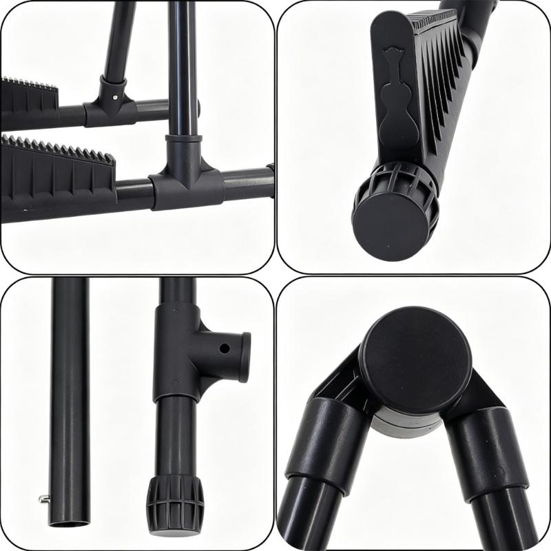 Folding Guitar Stand for Studio Use and Home Practice, Adjustable ABS Floor Holder for Daily Guitar Storage and Quick Pickup for Teaching Rooms