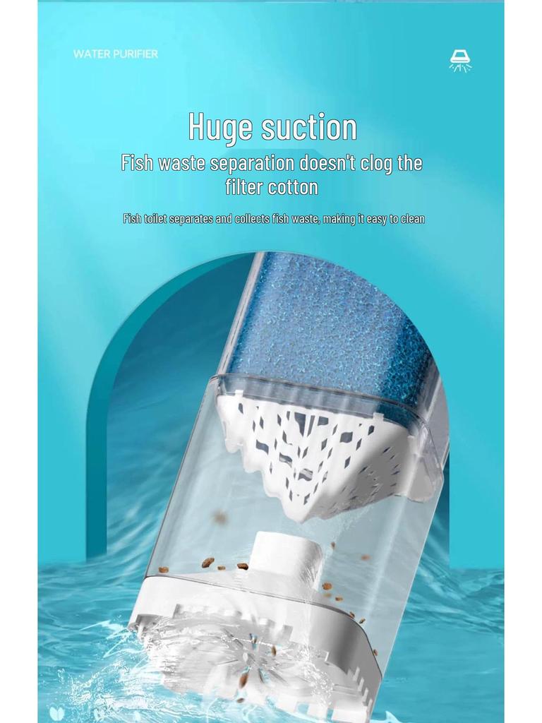 Filtro de Acuario Todo en Uno: Separador de Desechos de Pescado, Circulador de Agua y Oxigenador