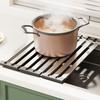 Foldable Sink Drain Rack Heat Resistant Detachable Sink Storage Rack Collapsible Space Saving Stainless Steel Drain Rack