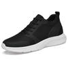 Inner-height men's shoes with 8cm height, breathable mesh upper, men's size 6, white sneakers, sports shoes