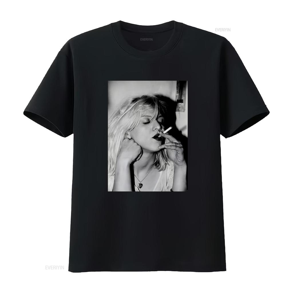 Sängerin Courtney Love Raucher T-Shirt Alle Größen S 4xl Baumwolle Unisex Zc2319 Vintage Grafikdesigner Kleidung Vielseitige Mode