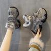 Autumn new versatile casual velvet warm thick-soled muffin heightening sports shoes small women's shoes
