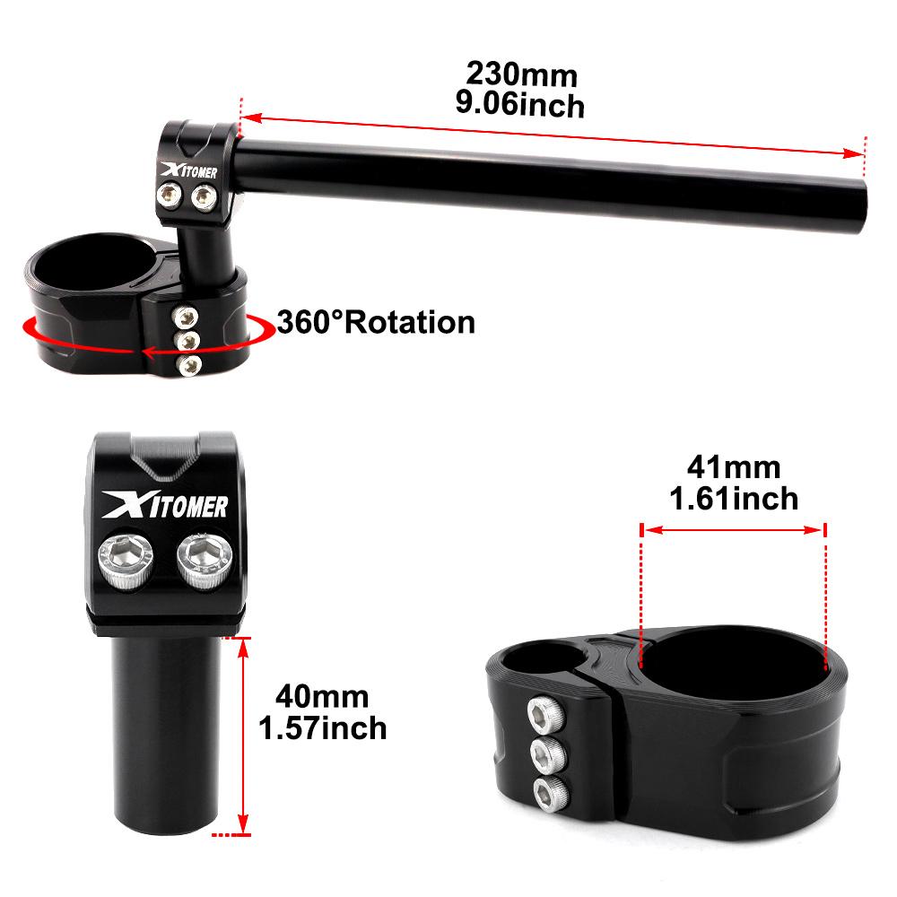 Motorcycle Handlebar Clip-On Handle Bar Raiser Universal Fit For 37mm 41mm 43mm 50mm 53mm 55mm Adjustable Clip-ons Handlebar 41mm normal