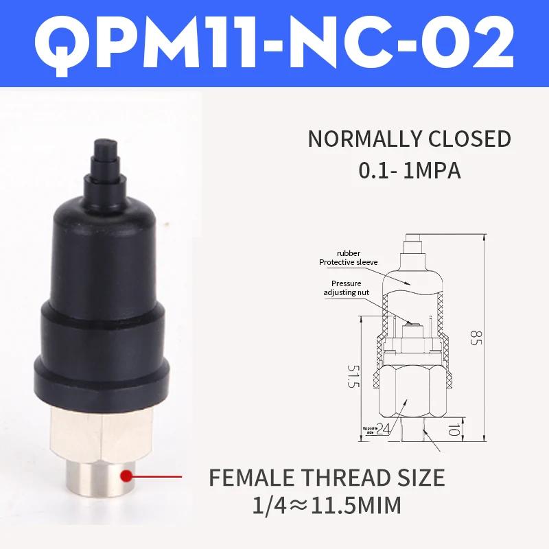 QPM11-NC QPM11-NO 1/4" 1/8'' Pressure Switch Wire External Thread Nozzle Micro Pressure Adjustable Diaphragm Hydraulic Switch