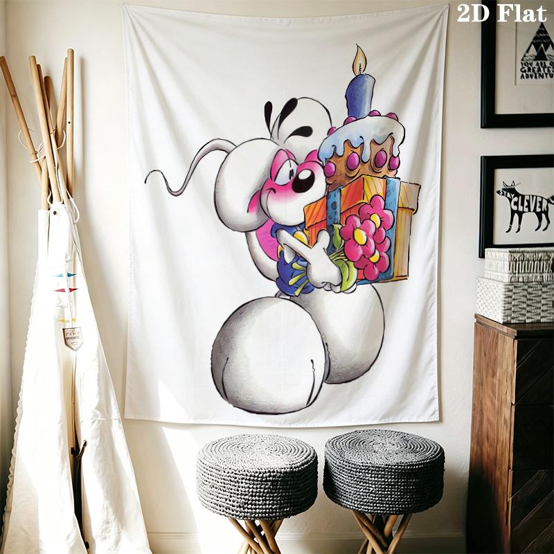 diddl Wall Tapestry Aesthetic Wall Hanging Printed Fabric Blanket Decorative Tapestries for Bedroom Living Room Home Decor