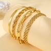 Waterproof Stainless Steel Chain Bracelets For Women , Gold Plated Fashion Stackable Link Bracelet Gifts
