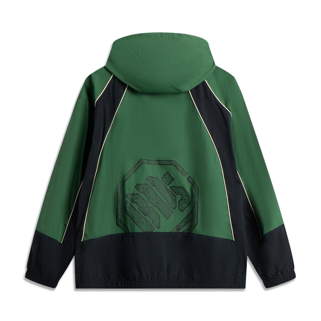 Li Ning Badfive Spliced Letter Zipper Hooded Casual Sports Jacket Men Jacket Eden-Green Black AFDV329-3