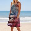 Women's Stylish Casual Independence Day Print Cuffless Pocket Dress