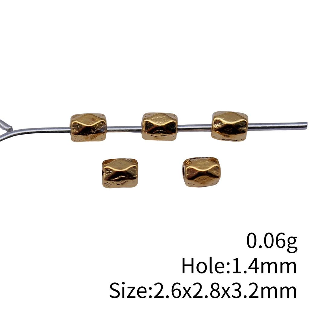 Square Round Mini Spacer Beads Metal Loose Beads For Thin Chain Bracelet Necklace DIY Jewelry Making Supplies For