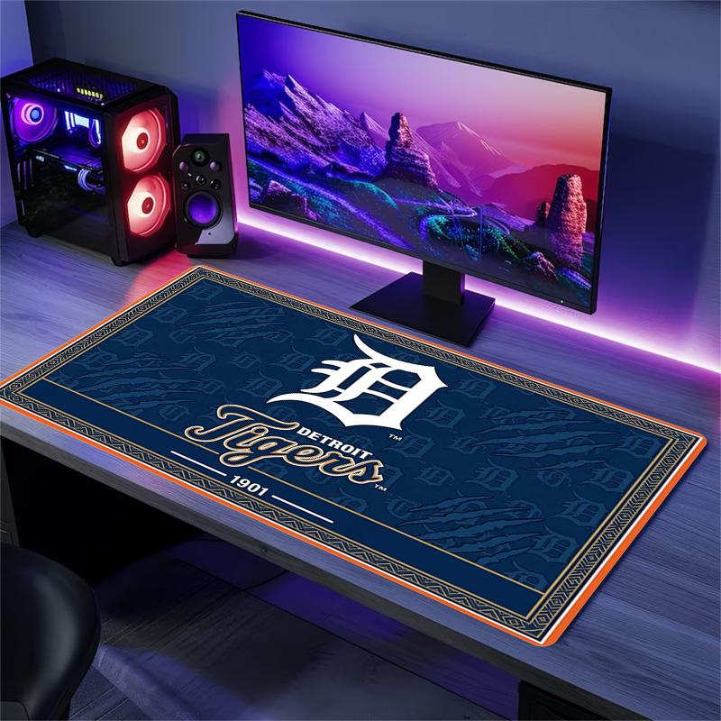 Detroit Tigers Color Mouse Pad Large Gaming Table Cushion Non-slip Laptop Tablet Big Mousepad XXL Mat Mini PC Playmat With Lock edge