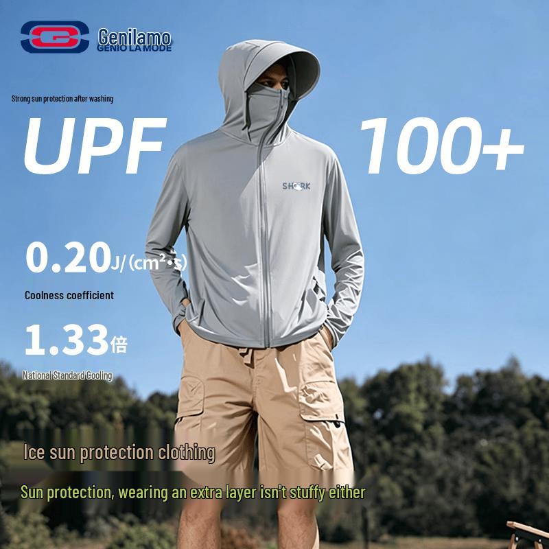 GENIOLAMODE Men's Ice Silk Sun Protection Hoodie