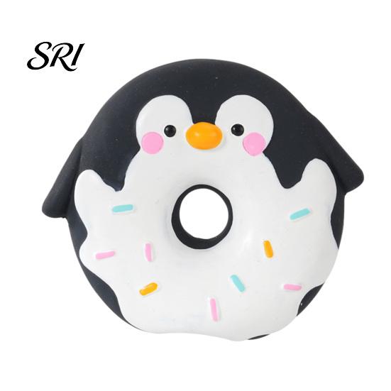 Interactive Dog Toy Donut Animal Latex Squeaky Chew Puppy Teething for Aggressive Chewers Fetch Play