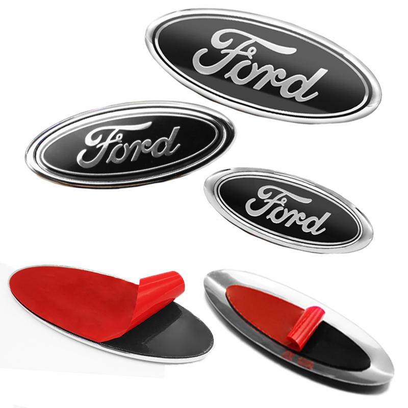 3D Logo Car Front Hood Rear Emblem Styling Trunk Badge Stickers Accessories For Ford Focus Fiesta EcoSport ESCORT Mondeo Mustang