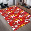 Kansas City Chiefs Flannel Printed Carpet, Home Sofa Decoration for Living Room & Bedroom, Non‑Slip Play Flannel Floor Mat for Game Room