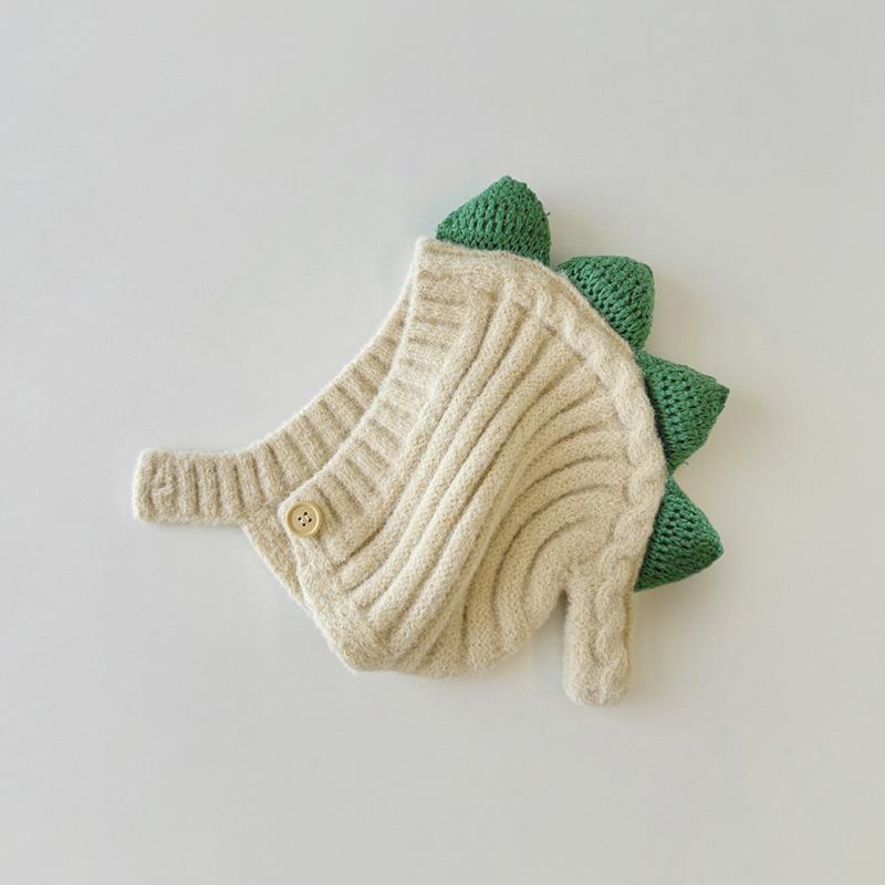 Niedliche Baby Wintermütze Cartoon Dinosaurier Kinder Strickmütze für Mädchen Jungen Mütze Babyhaube Säuglingsmütze Warme Ohren Kleinkindmütze 6-24M
