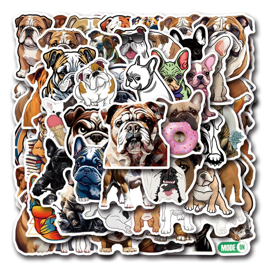 55 New Bulldog Bulldog Graffiti Stickers Decorate Notebook Suitcase Mobile Phone DIY Stickers