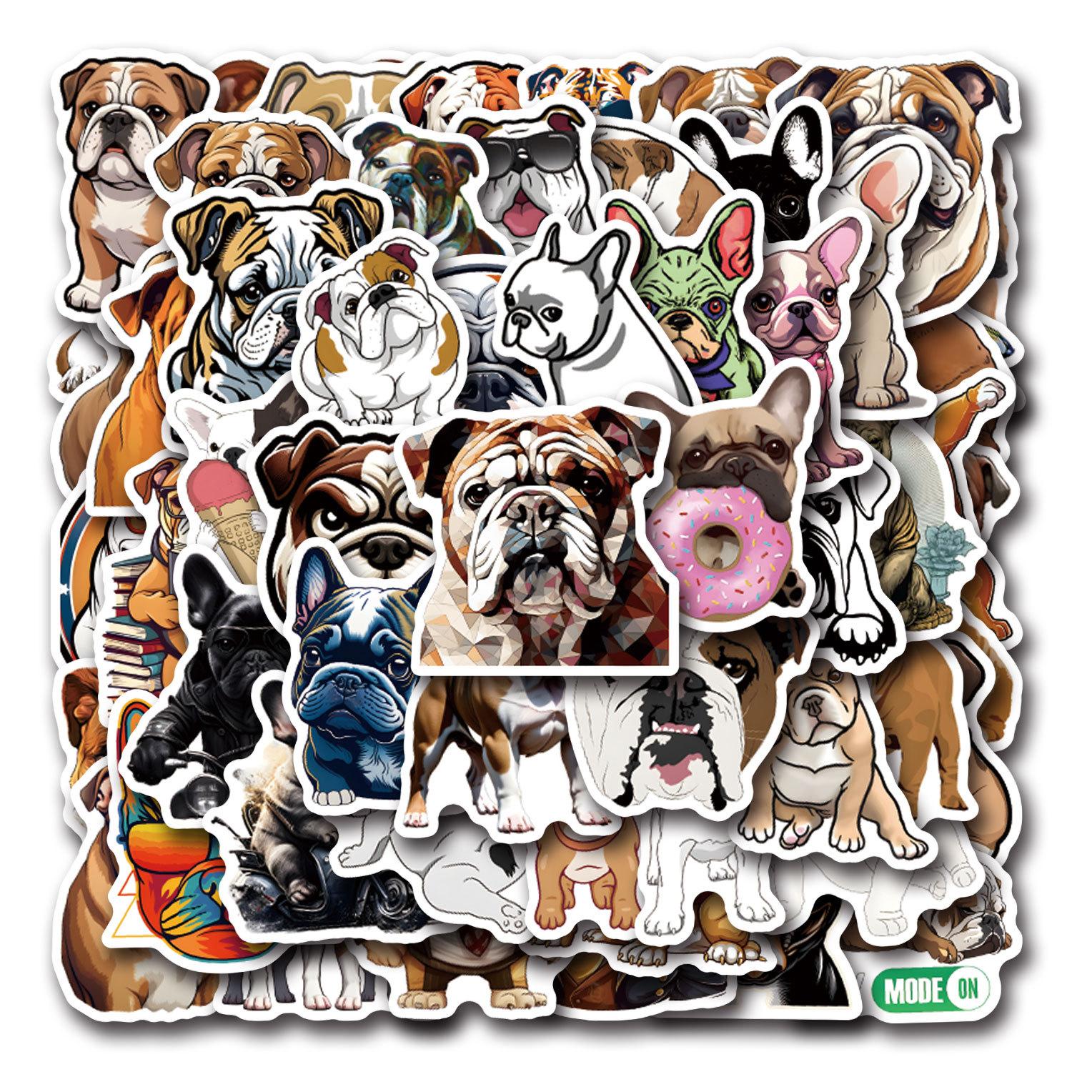 

55 Новых стикеров граффити с бульдогом для украшения блокнота, чемодана, мобильного телефона, DIY стикеры