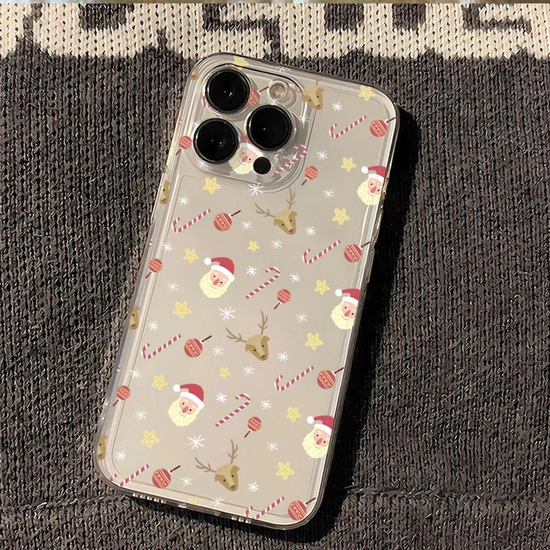 

Christmas Candy Cane and Holly Print Phone Case for iPhone 17 16 15 14 13 12 11 16E Series Pro Max Plus Double Layer Protection iphone 16 E