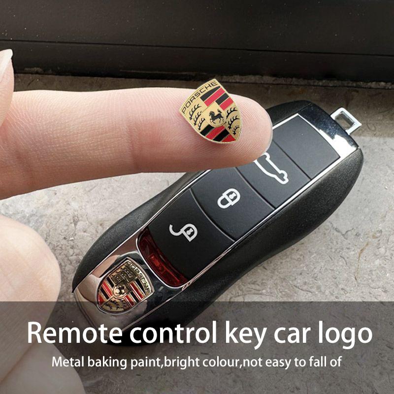 Car Remote Key Sticker Aluminum Emblem Decoration Decal For Porsche Panamera Taycan 911 718 Macan Cayenne Boxster Cayman 918
