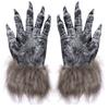 Funny Hooded Werewolf Gloves And Horror Mask Set for Halloween Costume Accessories