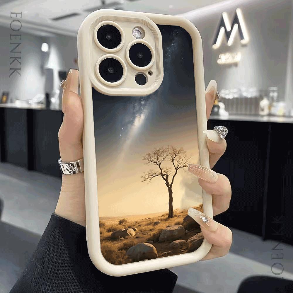 Shockproof Phone Case For Xiaomi Redmi Note 14 13 12 11 10 9 8 7 Pro/Plus Anti-Drop Protect Lonely Starry Sky Tree Protect Cover