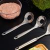 Meatball Maker for Shrimp Stainless Steel Spoon, Ergonomic Long Handle Manual Utensils, Non-Stick Spoon Oval Leak Design Kitchen Tool Meat And