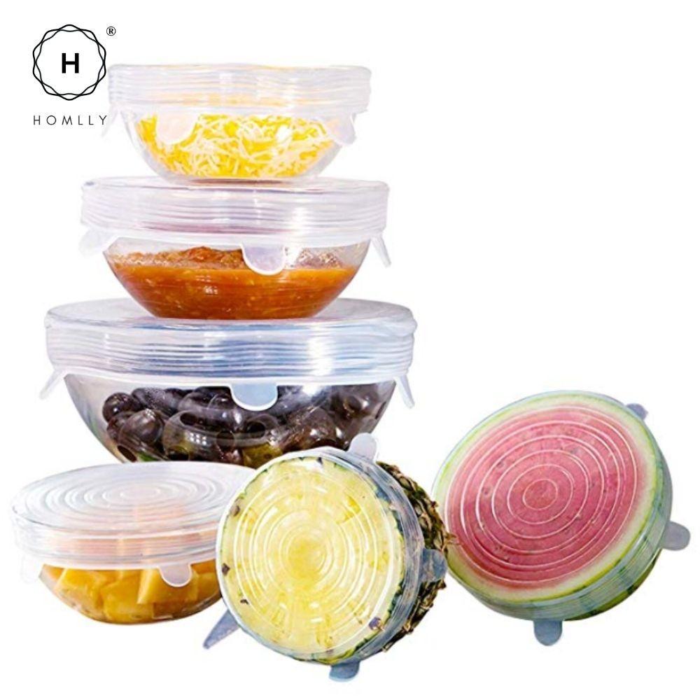 Homlly Basic Reusable Silicone Bowl Lids for Bowls Pots Cups (6pcs 6 Sizes  X2)