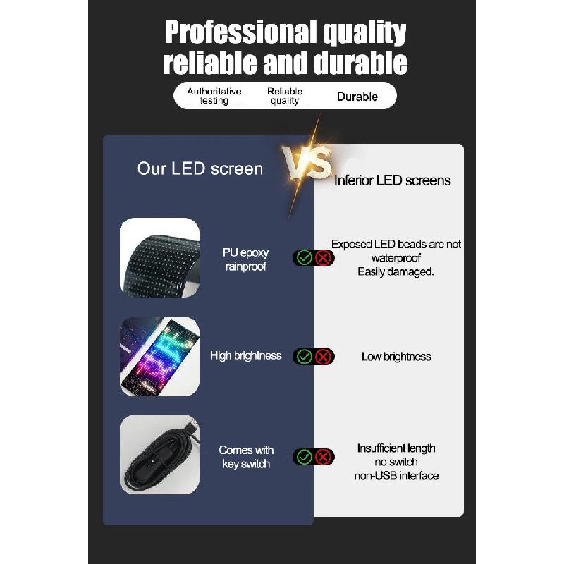 2026 Smart LED Soft Screen Car Sticker Scrolling Display for Car Rear Window