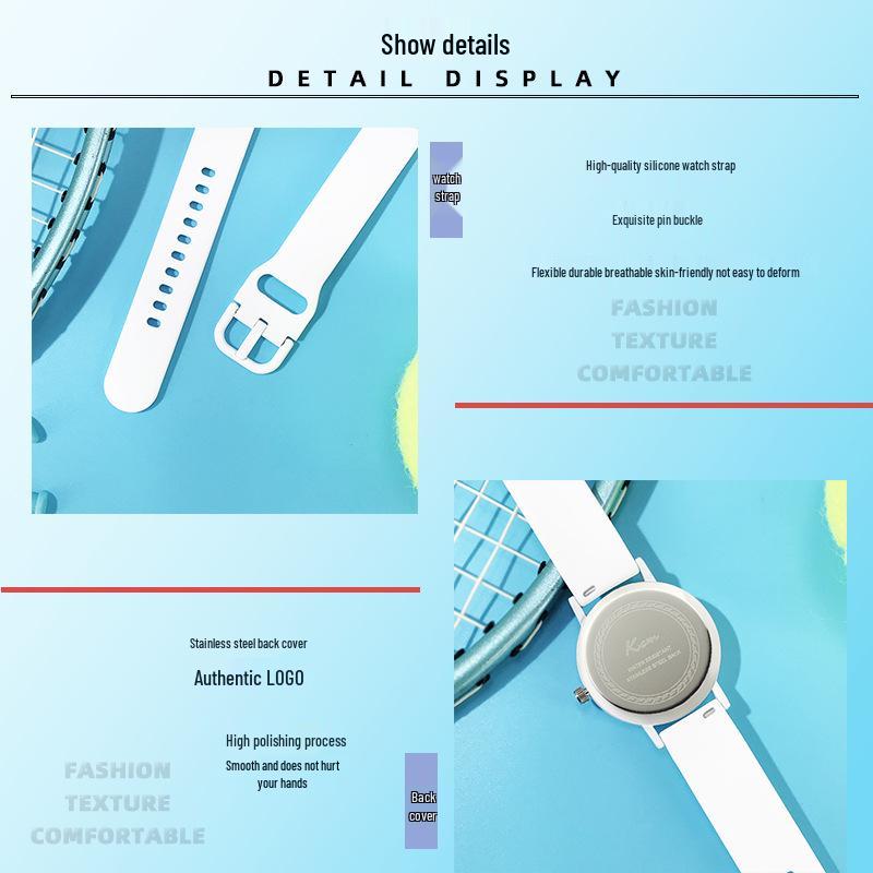 Women's Exam Watch: Silicone Strap, Luminous, Silent, Waterproof Quartz. Ideal for Junior High/High School Students.