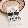 Cute Cartoon Earrings Female Eccentric Girl Stud Earrings Resin Doll Face Female Simple Earrings