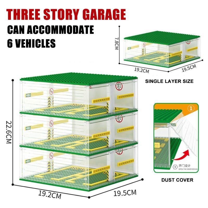 City Speed Champions Sports Cars Garage Building Blocks MOC Supercar Racing Parking Lot DIY Vehicle Storage Box Bricks Kids Toys