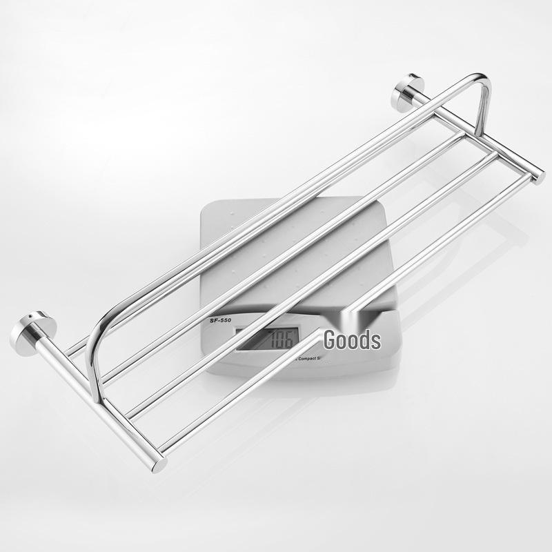 Edelstahl Badezimmer Handtuchhalter Set mit Spiegelablage & Nagelfreier Installation