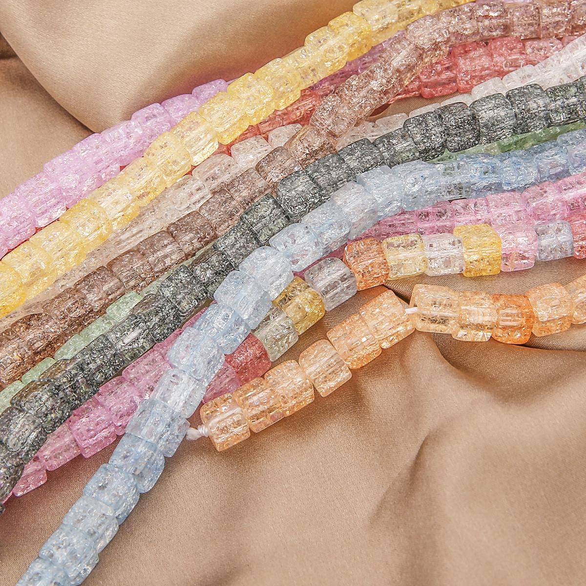 6 мм разноцветные кубические хрустальные бусины — фото 7