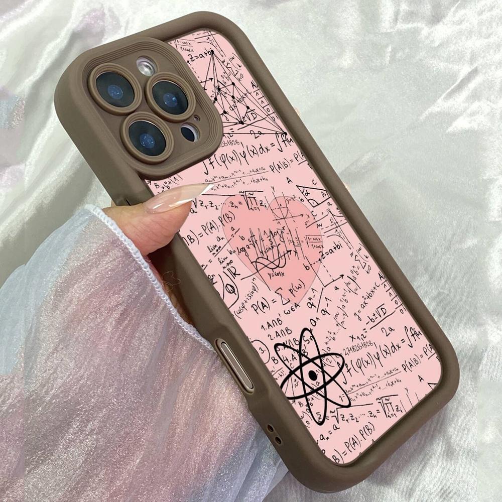 JT417 Pink Maths Words for iPhone 17 16 15 14 13 Pro Max Samsung S26 S25 Ultra A17 A07 A56 A16 A15 A14 Xiaomi 15T Redmi 15c Note 14 13 12 11 Soft Case