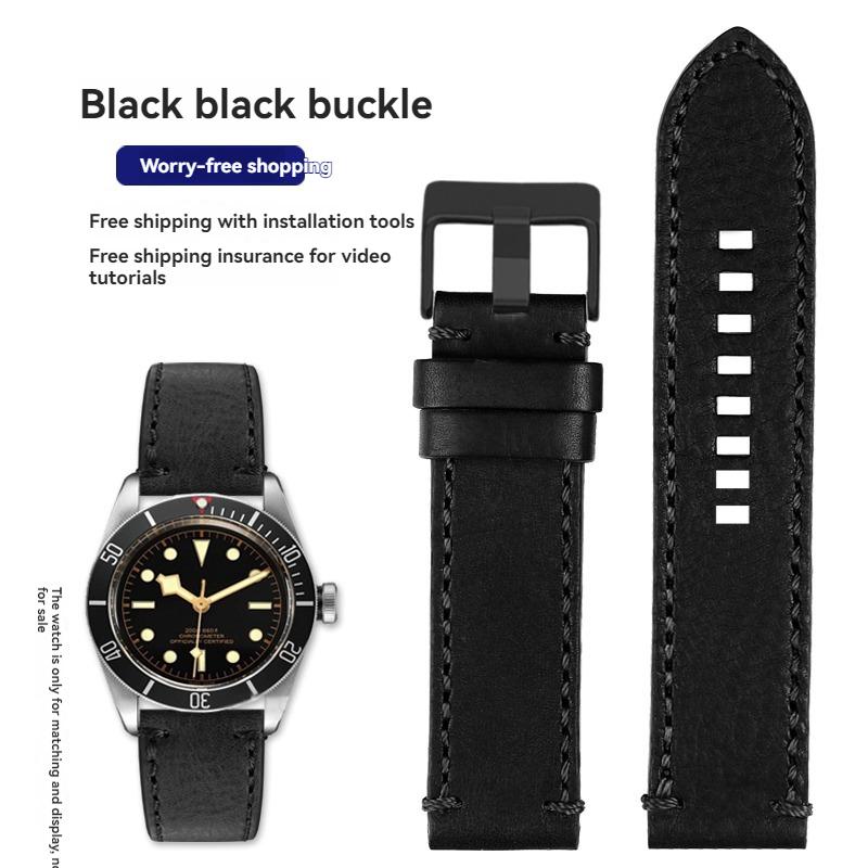 

Для TUDOR Black Bay Qicheng Бронзовий Маленька Червона Квітка Zenith Вінтажний Ремінець для Годинника зі Справжньої Шкіри Чоловічий 22мм 23мм Шкіряний Браслет 22mm-width
