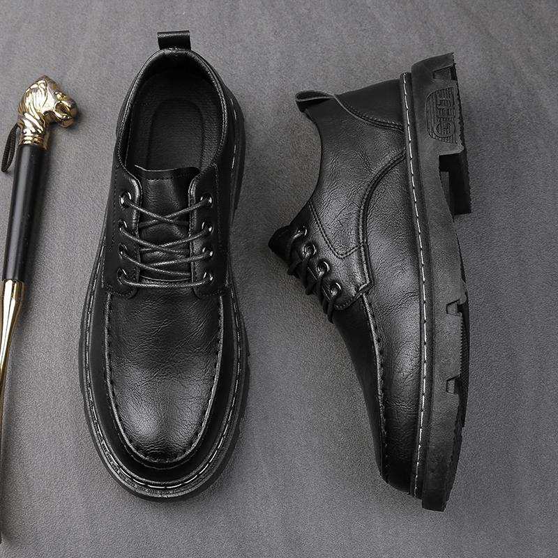 

Suit leather shoes autumn British style business dress heightening casual soft sole black wedding groom shoes 45