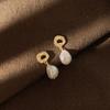Promotion  For Women 100% Baroque Freshwater Pearl 14K Gold Filled Female Tassels Stud Earrings Christmas Gifts