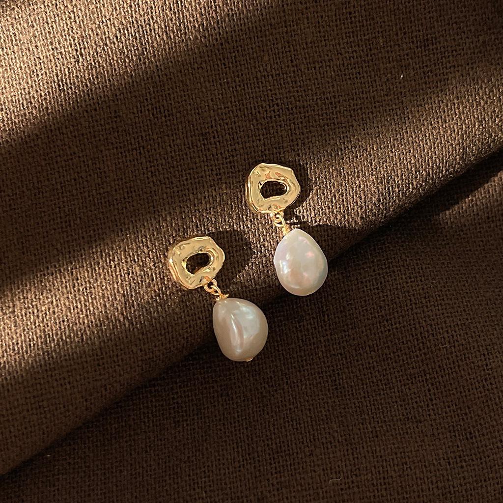 Promotion  For Women 100% Baroque Freshwater Pearl 14K Gold Filled Female Tassels Stud Earrings Christmas Gifts