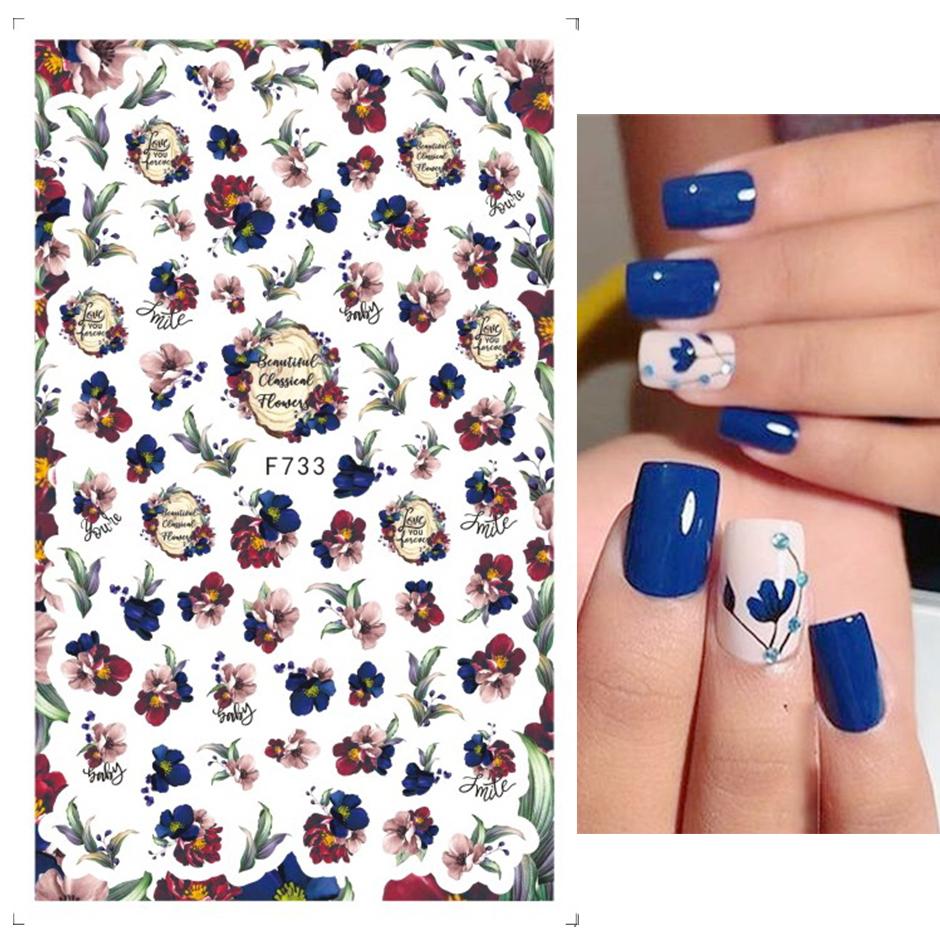 1PCS Sakura Nail Stickers Dandelion Nail Art Decoration Nail Decals Tulip Self-adhesive Flowers Stickers Press On Nails Stickers