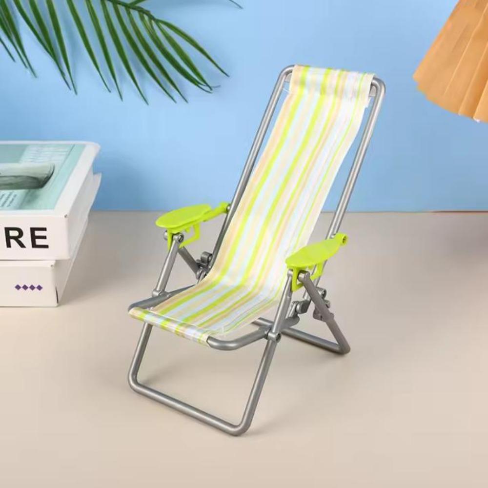 4 Colors Foldable Beach Chair Model Mini Dolls House Furniture Decoration  Outdoor Dollhouse